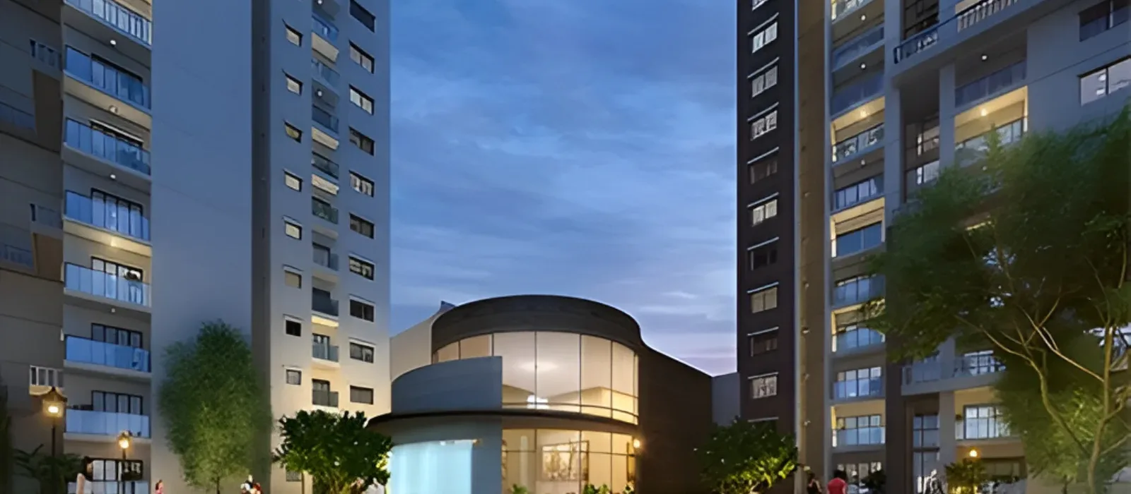 Sattva Bannerghatta Road clubhouse between towers