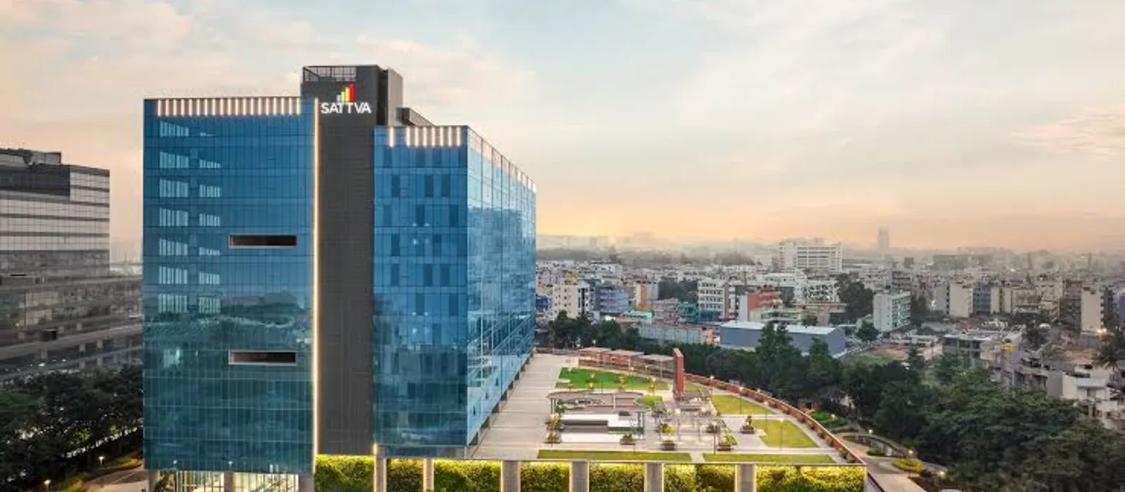 Sattva Bannerghatta Road glass office tower and terrace
