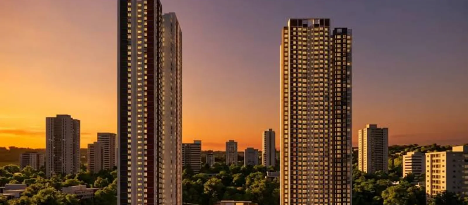 Sattva Bannerghatta Road high-rise towers at sunset